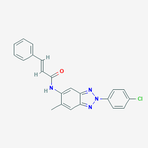 molecular formula C22H17ClN4O B317275 (2E)-N-[2-(4-chlorophenyl)-6-methyl-2H-benzotriazol-5-yl]-3-phenylprop-2-enamide 