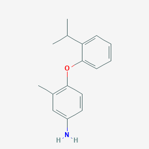 molecular formula C16H19NO B3172754 4-(2-Isopropylphenoxy)-3-methylaniline CAS No. 946741-83-9