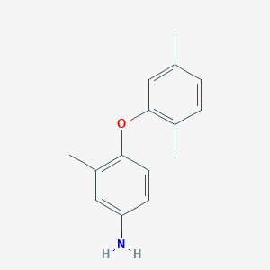molecular formula C15H17NO B3172758 4-(2,5-Dimethylphenoxy)-3-methylaniline CAS No. 946741-87-3