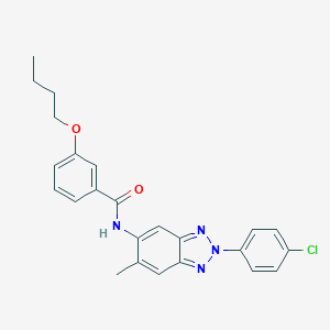 molecular formula C24H23ClN4O2 B317276 3-butoxy-N-[2-(4-chlorophenyl)-6-methyl-2H-1,2,3-benzotriazol-5-yl]benzamide 