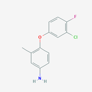 molecular formula C13H11ClFNO B3172765 4-(3-Chloro-4-fluorophenoxy)-3-methylphenylamine CAS No. 946741-91-9