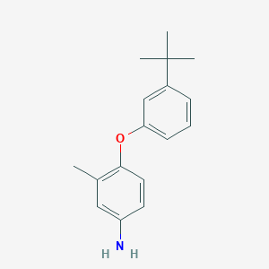 molecular formula C17H21NO B3172766 4-[3-(Tert-butyl)phenoxy]-3-methylphenylamine CAS No. 946741-95-3