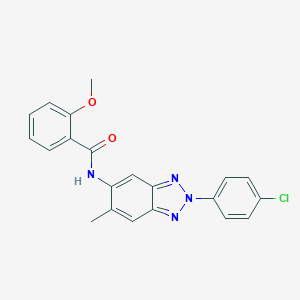 molecular formula C21H17ClN4O2 B317278 N-[2-(4-chlorophenyl)-6-methyl-2H-benzotriazol-5-yl]-2-methoxybenzamide 