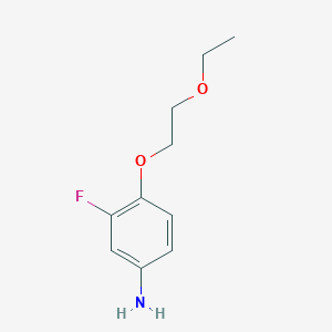 molecular formula C10H14FNO2 B3172783 4-(2-Ethoxyethoxy)-3-fluoroaniline CAS No. 946742-20-7