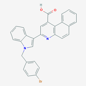molecular formula C29H19BrN2O2 B317279 3-[1-[(4-Bromophenyl)methyl]indol-3-yl]benzo[f]quinoline-1-carboxylic acid 