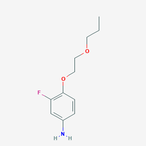 molecular formula C11H16FNO2 B3172795 3-Fluoro-4-(2-propoxyethoxy)aniline CAS No. 946742-29-6