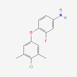 molecular formula C14H13ClFNO B3172810 4-(4-氯-3,5-二甲基苯氧基)-3-氟苯胺 CAS No. 946742-47-8