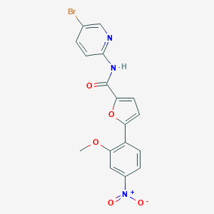 molecular formula C17H12BrN3O5 B317284 N-(5-bromopyridin-2-yl)-5-(2-methoxy-4-nitrophenyl)furan-2-carboxamide 