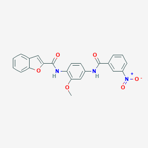 molecular formula C23H17N3O6 B317287 N-{2-methoxy-4-[(3-nitrobenzoyl)amino]phenyl}-1-benzofuran-2-carboxamide 