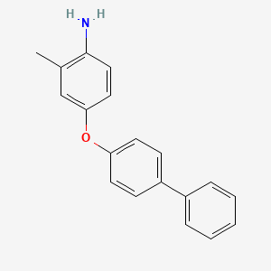 molecular formula C19H17NO B3172872 4-([1,1'-Biphenyl]-4-yloxy)-2-methylphenylamine CAS No. 946743-04-0