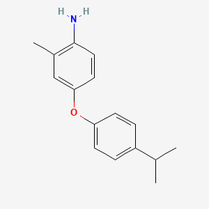 molecular formula C16H19NO B3172873 4-(4-Isopropylphenoxy)-2-methylaniline CAS No. 946743-07-3