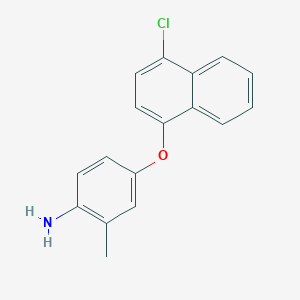 molecular formula C17H14ClNO B3172887 4-[(4-Chloro-1-naphthyl)oxy]-2-methylphenylamine CAS No. 946743-13-1