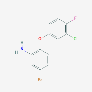 molecular formula C12H8BrClFNO B3172927 5-Bromo-2-(3-chloro-4-fluorophenoxy)aniline CAS No. 946743-47-1