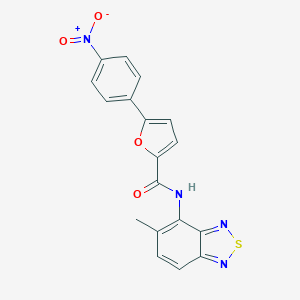 molecular formula C18H12N4O4S B317293 5-{4-nitrophenyl}-N-(5-methyl-2,1,3-benzothiadiazol-4-yl)-2-furamide 