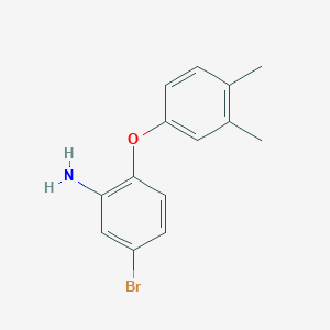 molecular formula C14H14BrNO B3172931 5-Bromo-2-(3,4-dimethylphenoxy)aniline CAS No. 946743-55-1