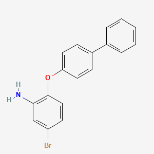 molecular formula C18H14BrNO B3172939 2-([1,1'-Biphenyl]-4-yloxy)-5-bromoaniline CAS No. 946743-63-1