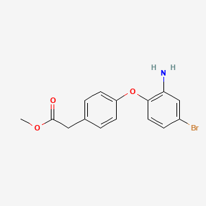 molecular formula C15H14BrNO3 B3172947 Methyl 2-[4-(2-amino-4-bromophenoxy)phenyl]acetate CAS No. 946743-71-1