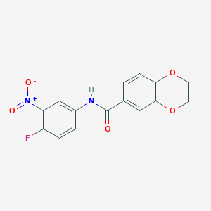 molecular formula C15H11FN2O5 B317296 N-(4-fluoro-3-nitrophenyl)-2,3-dihydro-1,4-benzodioxine-6-carboxamide 