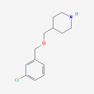 molecular formula C13H18ClNO B3172962 4-{[(3-Chlorobenzyl)oxy]methyl}piperidine CAS No. 946758-47-0