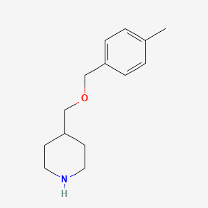 molecular formula C14H21NO B3172966 4-{[(4-Methylbenzyl)oxy]methyl}piperidine CAS No. 946758-51-6