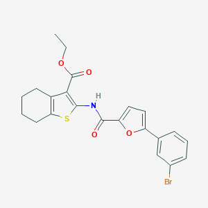 molecular formula C22H20BrNO4S B317297 Ethyl 2-{[5-(3-bromophenyl)-2-furoyl]amino}-4,5,6,7-tetrahydro-1-benzothiophene-3-carboxylate 