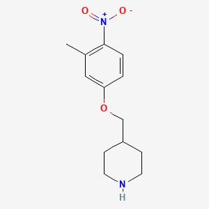 molecular formula C13H18N2O3 B3172988 4-[(3-Methyl-4-nitrophenoxy)methyl]piperidine CAS No. 946758-85-6
