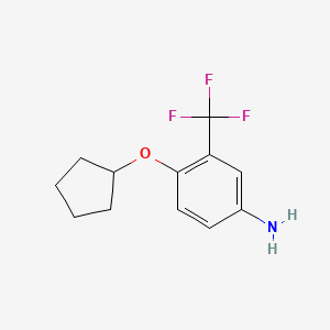 molecular formula C12H14F3NO B3173029 4-(Cyclopentyloxy)-3-(trifluoromethyl)aniline CAS No. 946761-22-4