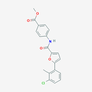 molecular formula C20H16ClNO4 B317304 Methyl 4-{[5-(3-chloro-2-methylphenyl)-2-furoyl]amino}benzoate 