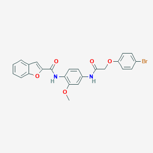 molecular formula C24H19BrN2O5 B317309 N-(4-{[(4-bromophenoxy)acetyl]amino}-2-methoxyphenyl)-1-benzofuran-2-carboxamide 