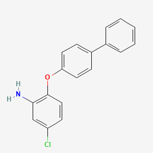 molecular formula C18H14ClNO B3173106 2-([1,1'-Biphenyl]-4-yloxy)-5-chloroaniline CAS No. 946773-01-9