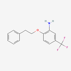 molecular formula C15H14F3NO B3173114 2-(Phenethyloxy)-5-(trifluoromethyl)aniline CAS No. 946773-10-0