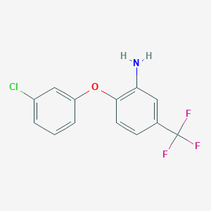 molecular formula C13H9ClF3NO B3173131 2-(3-Chlorophenoxy)-5-(trifluoromethyl)aniline CAS No. 946773-26-8