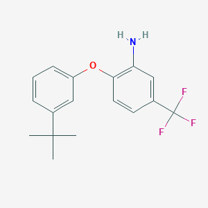 molecular formula C17H18F3NO B3173134 2-[3-(叔丁基)苯氧基]-5-(三氟甲基)-苯胺 CAS No. 946773-30-4