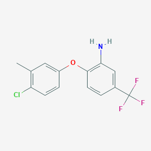 molecular formula C14H11ClF3NO B3173135 2-(4-氯-3-甲基苯氧基)-5-(三氟甲基)-苯胺 CAS No. 946773-34-8