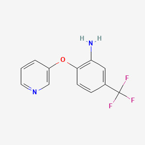 molecular formula C12H9F3N2O B3173137 2-(3-Pyridinyloxy)-5-(trifluoromethyl)aniline CAS No. 946773-42-8