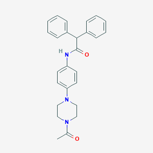 molecular formula C26H27N3O2 B317314 N-[4-(4-acetylpiperazin-1-yl)phenyl]-2,2-diphenylacetamide 