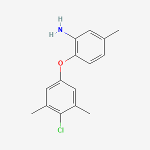 molecular formula C15H16ClNO B3173186 2-(4-Chloro-3,5-dimethylphenoxy)-5-methylaniline CAS No. 946773-86-0