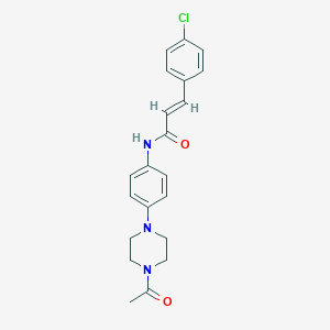 molecular formula C21H22ClN3O2 B317320 (2E)-N-[4-(4-acetylpiperazin-1-yl)phenyl]-3-(4-chlorophenyl)prop-2-enamide 