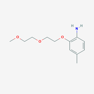 molecular formula C12H19NO3 B3173200 2-[2-(2-Methoxyethoxy)ethoxy]-4-methylphenylamine CAS No. 946774-05-6