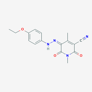 molecular formula C16H16N4O3 B317323 (5Z)-5-[(4-ethoxyphenyl)hydrazinylidene]-1,4-dimethyl-2,6-dioxopyridine-3-carbonitrile 