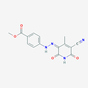 molecular formula C15H12N4O4 B317324 methyl 4-[(2Z)-2-(5-cyano-4-methyl-2,6-dioxopyridin-3-ylidene)hydrazinyl]benzoate 