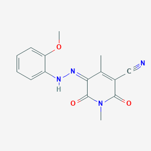 (5Z)-5-[(2-methoxyphenyl)hydrazinylidene]-1,4-dimethyl-2,6-dioxopyridine-3-carbonitrile