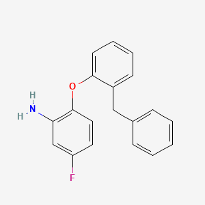molecular formula C19H16FNO B3173254 2-(2-Benzylphenoxy)-5-fluoroaniline CAS No. 946774-93-2