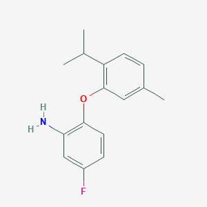 molecular formula C16H18FNO B3173259 5-Fluoro-2-(2-isopropyl-5-methylphenoxy)aniline CAS No. 946775-00-4