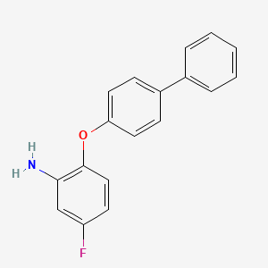 molecular formula C18H14FNO B3173265 2-([1,1'-Biphenyl]-4-yloxy)-5-fluoroaniline CAS No. 946775-04-8