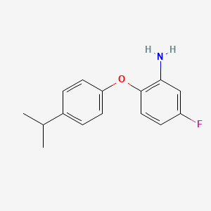 molecular formula C15H16FNO B3173268 5-Fluoro-2-(4-isopropylphenoxy)aniline CAS No. 946775-08-2
