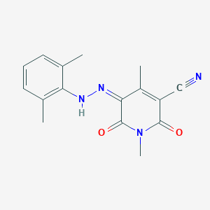 molecular formula C16H16N4O2 B317327 (5Z)-5-[(2,6-dimethylphenyl)hydrazinylidene]-1,4-dimethyl-2,6-dioxopyridine-3-carbonitrile 