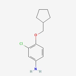 molecular formula C12H16ClNO B3173279 3-Chloro-4-(cyclopentylmethoxy)aniline CAS No. 946775-16-2
