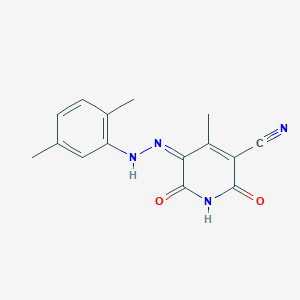 molecular formula C15H14N4O2 B317328 (5Z)-5-[(2,5-dimethylphenyl)hydrazinylidene]-4-methyl-2,6-dioxopyridine-3-carbonitrile 