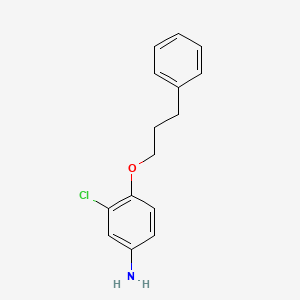 molecular formula C15H16ClNO B3173284 3-Chloro-4-(3-phenylpropoxy)aniline CAS No. 946775-24-2